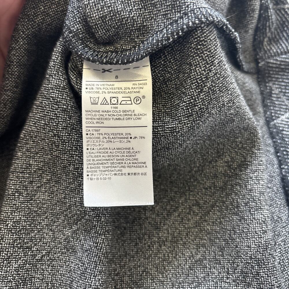Banana Republic Womens‎ Sweater Plaid Dress Gray Size 8 ALine Winter 3/4 Sleeves - Picture 7 of 9